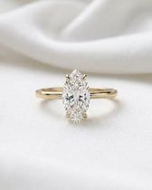 Lyra: Marquise Solitaire Moissanite Engagement Ring