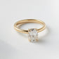 Elongated Cushion Cut Solitaire 4 Claw With Halo Moissanite Engagement Ring