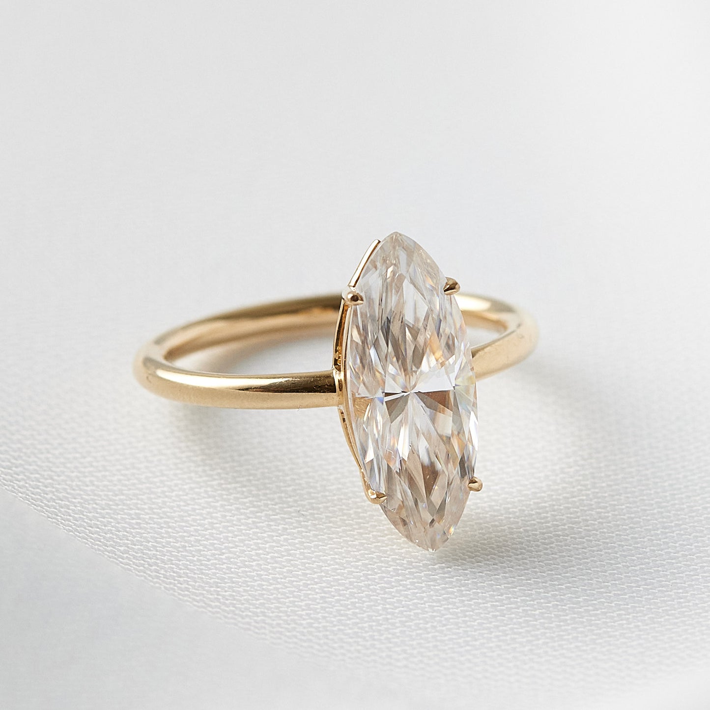 Marquise Solitaire Moissanite Engagement Ring