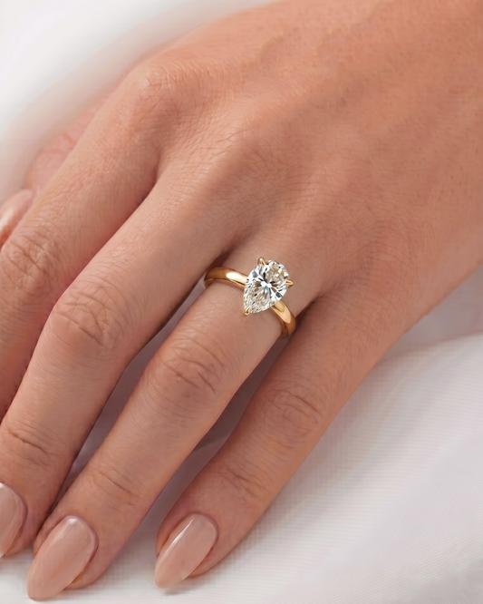 Lila — Pear Solitaire Diamond Engagement Ring