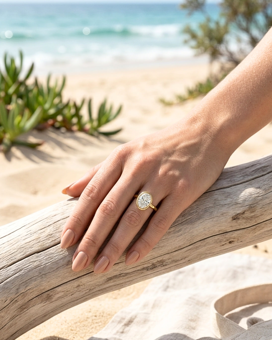 Maeve: Oval Bezel Diamond Engagement Ring