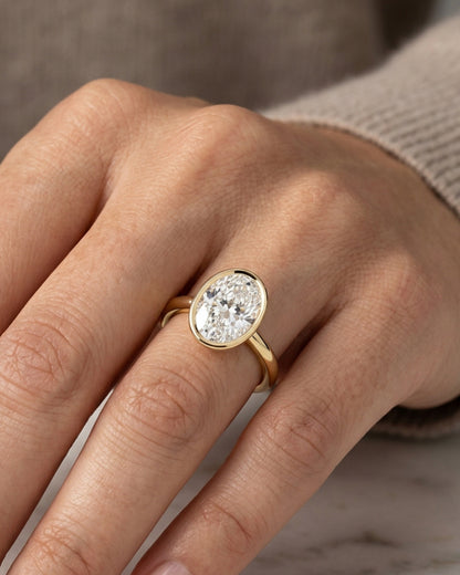 Maeve - Oval Bezel Moissanite Engagement Ring