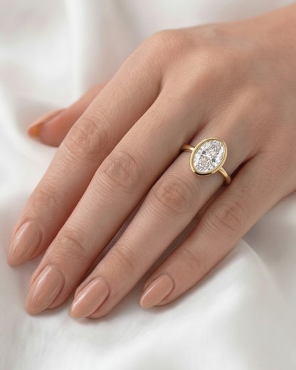 Maeve: Oval Bezel Diamond Engagement Ring