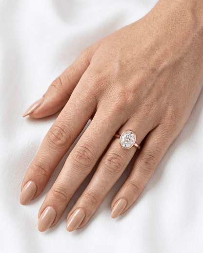 Maeve - Oval Bezel Moissanite Engagement Ring