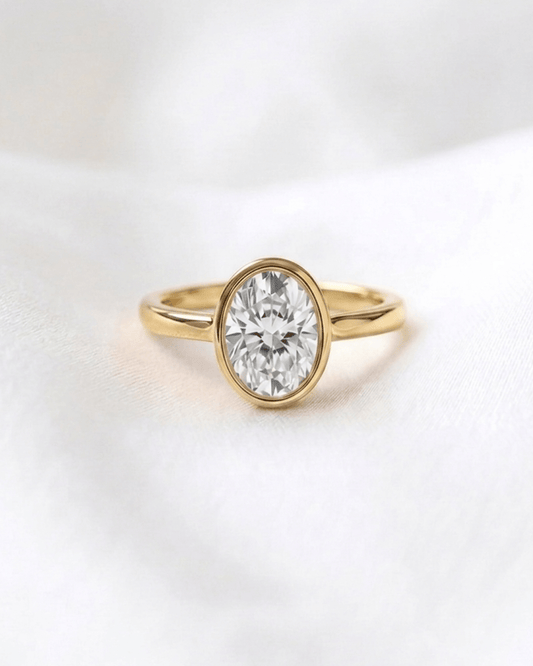 Maeve - Oval Bezel Moissanite Engagement Ring
