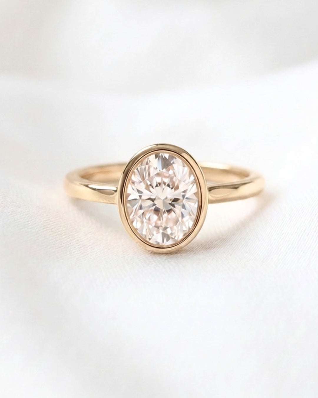 Maeve: Oval Bezel Diamond Engagement Ring