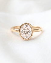 Maeve: Oval Bezel Moissanite Engagement Ring