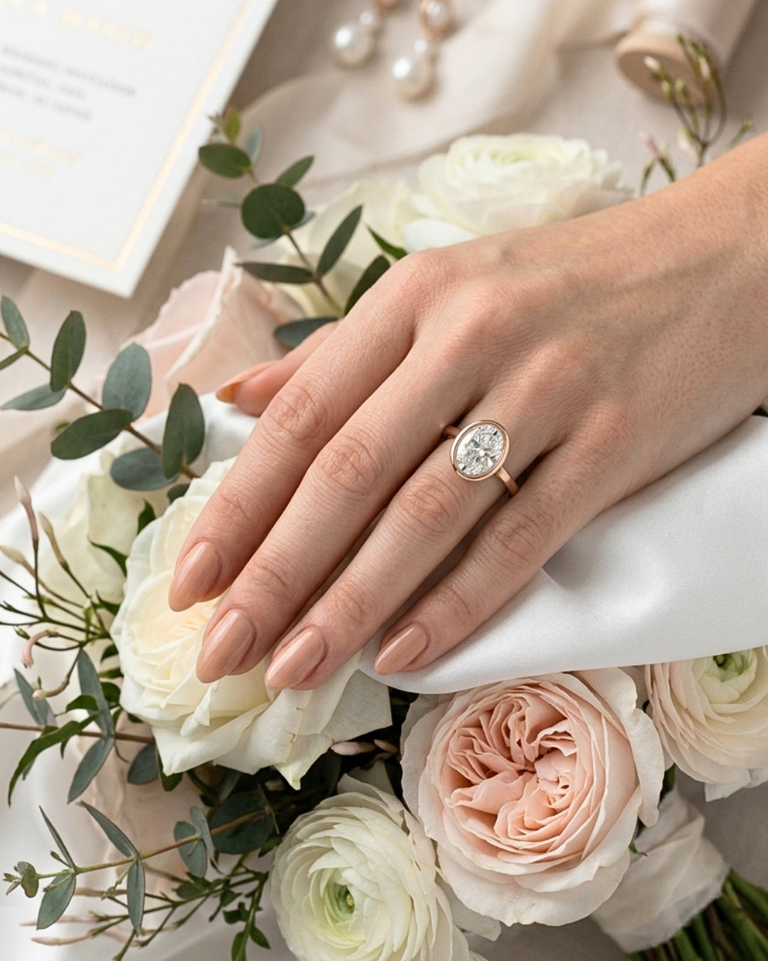 Maeve: Oval Bezel Diamond Engagement Ring
