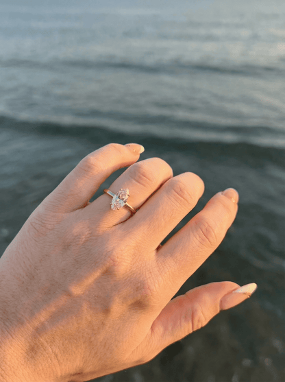 Marquise Solitaire Moissanite Engagement Ring - Moissanite Engagement Rings