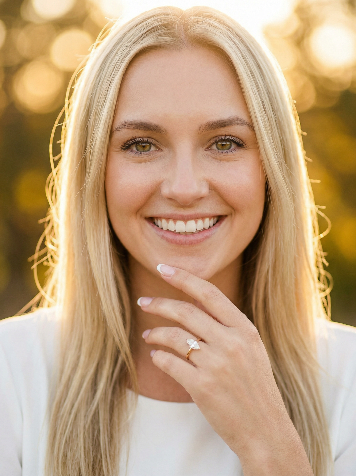 Marquise Solitaire Moissanite Engagement Ring