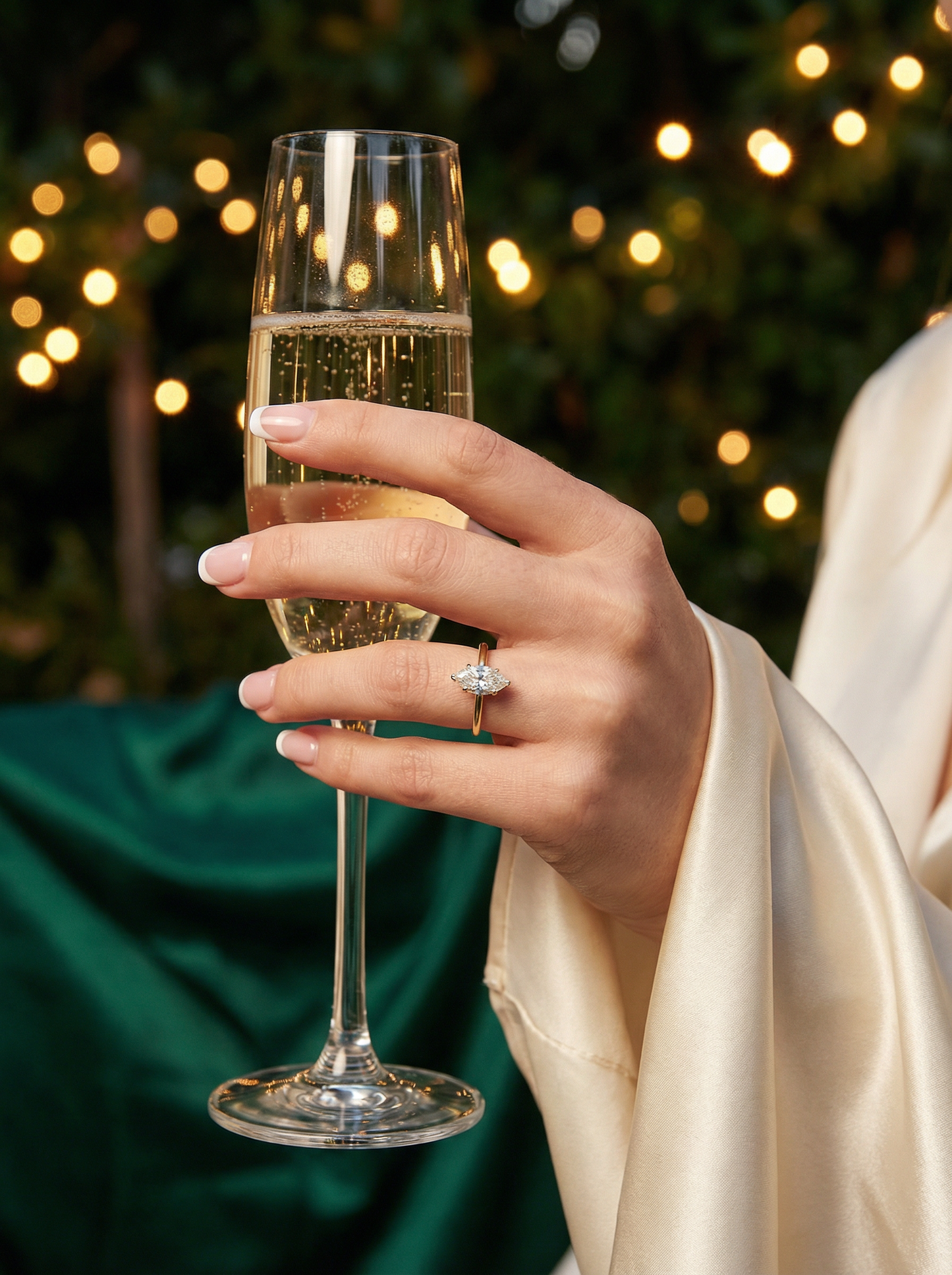 Marquise Solitaire Moissanite Engagement Ring