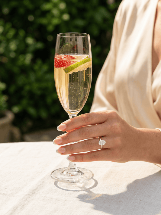 Moissanite Engagement Ring Oval Cathedral - Moissanite Engagement Rings