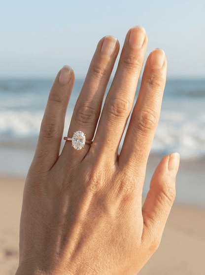 Oval Cathedral Moissanite - Moissanite Engagement Rings