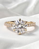 Naomi: Round Solitaire 6 Claw Half Pavé Diamond Ring