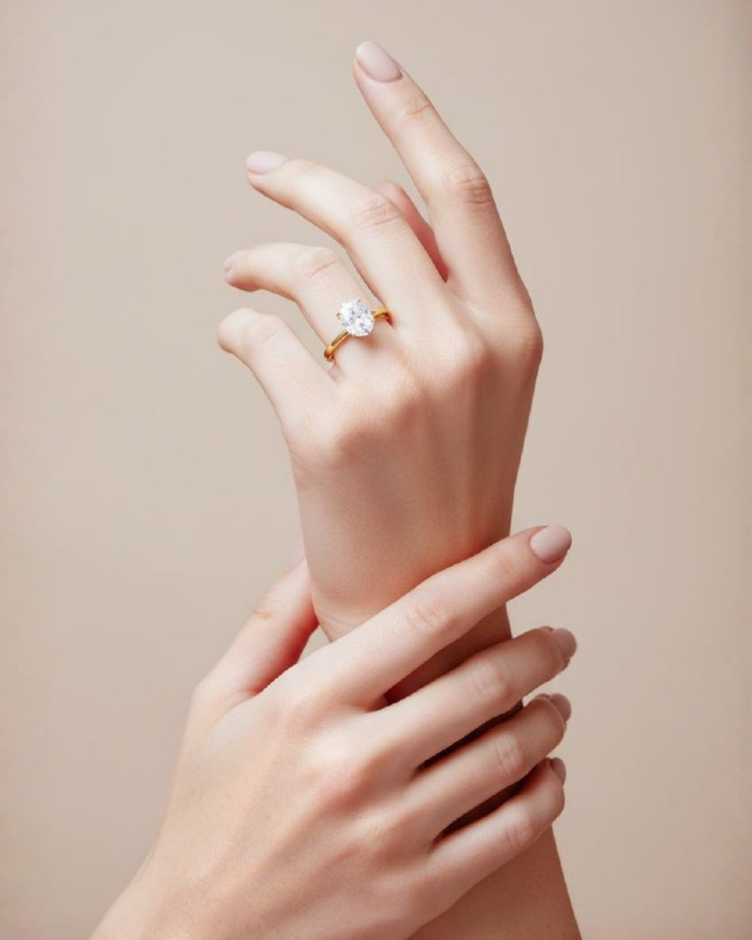 Oval Solitaire Moissanite Engagement Ring