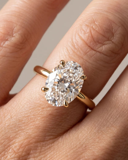 Odette - Oval Cathedral Moissanite Engagement Ring