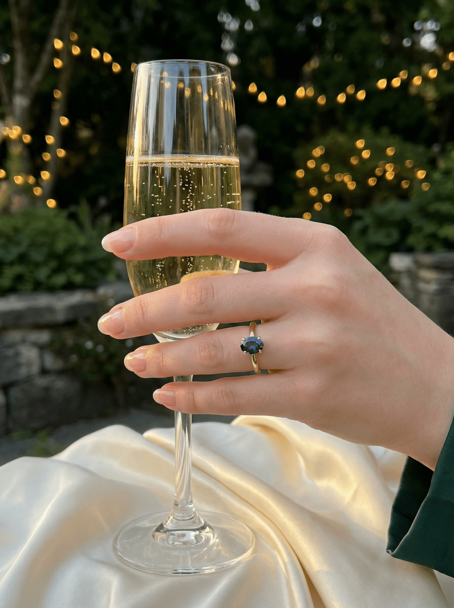 Oval Blue Solitaire Moissanite Engagement Ring - Moissanite Engagement Rings