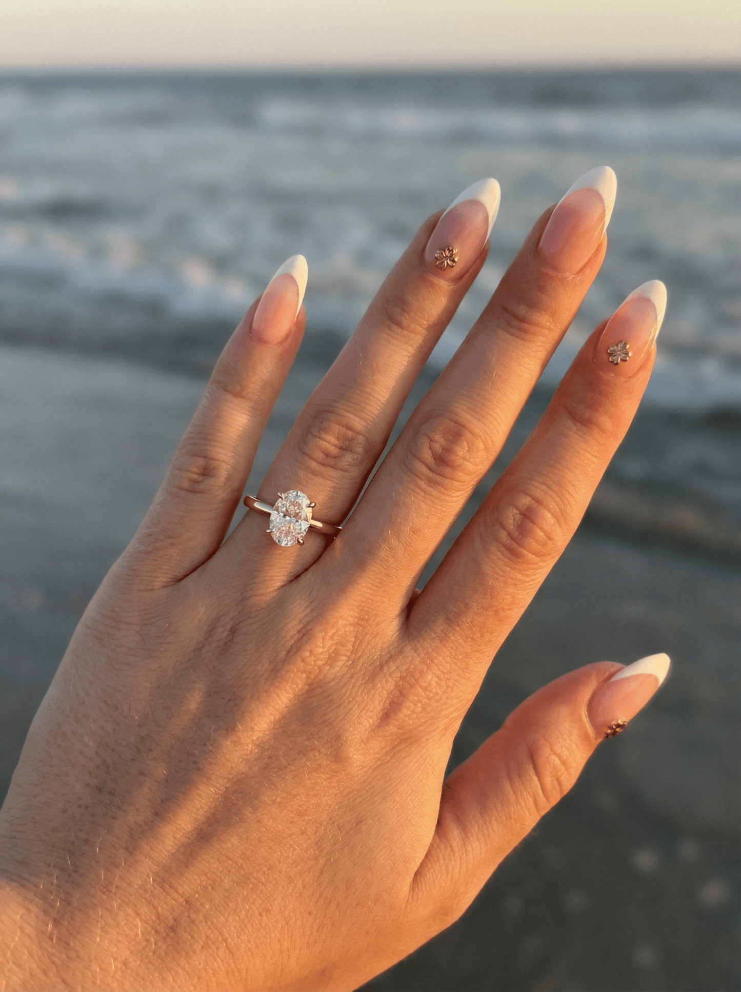 Oval Hidden Halo Moissanite Engagement Ring - Moissanite Engagement Rings