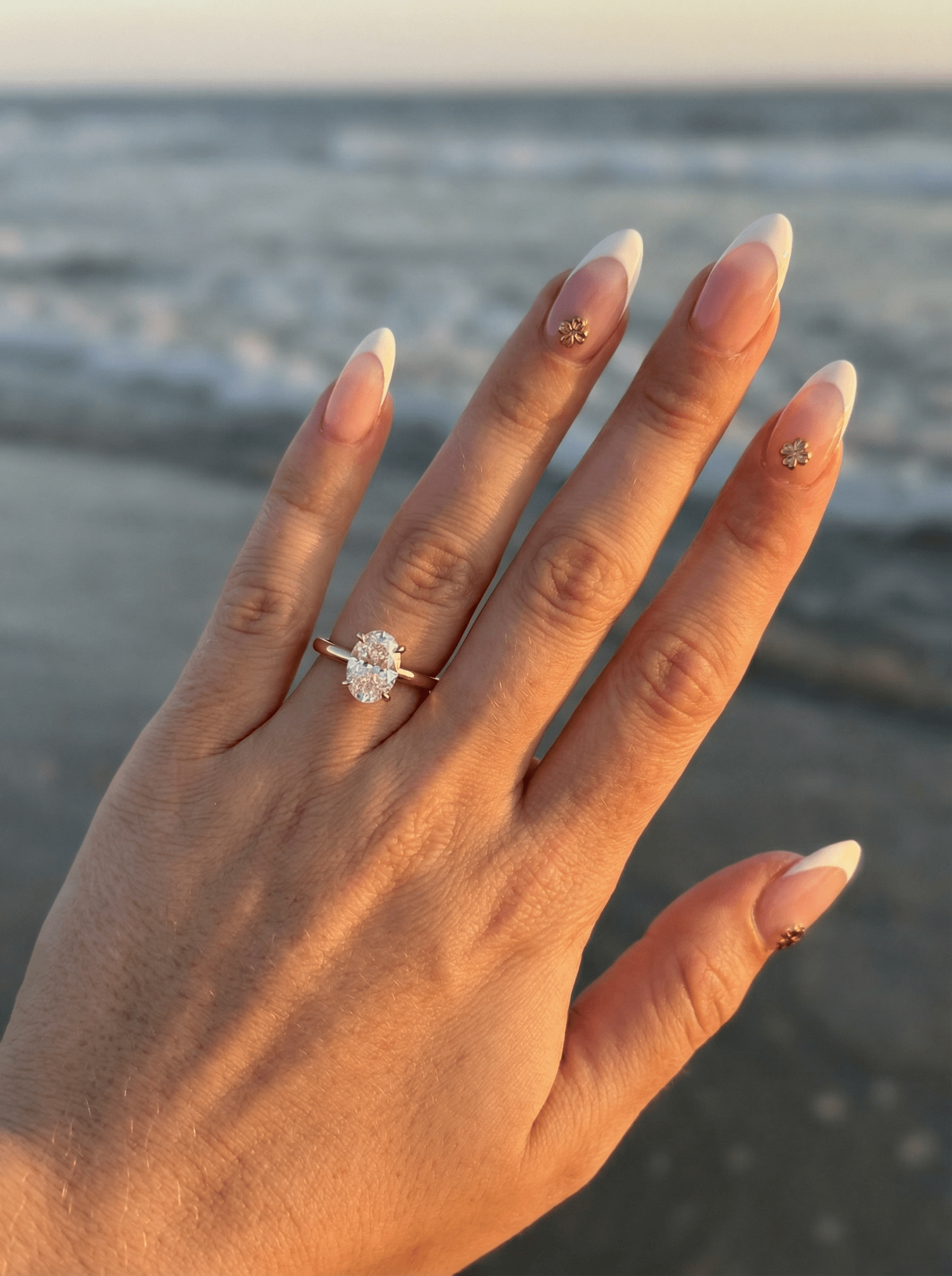 Oval Hidden Halo Moissanite Engagement Ring - Moissanite Engagement Rings