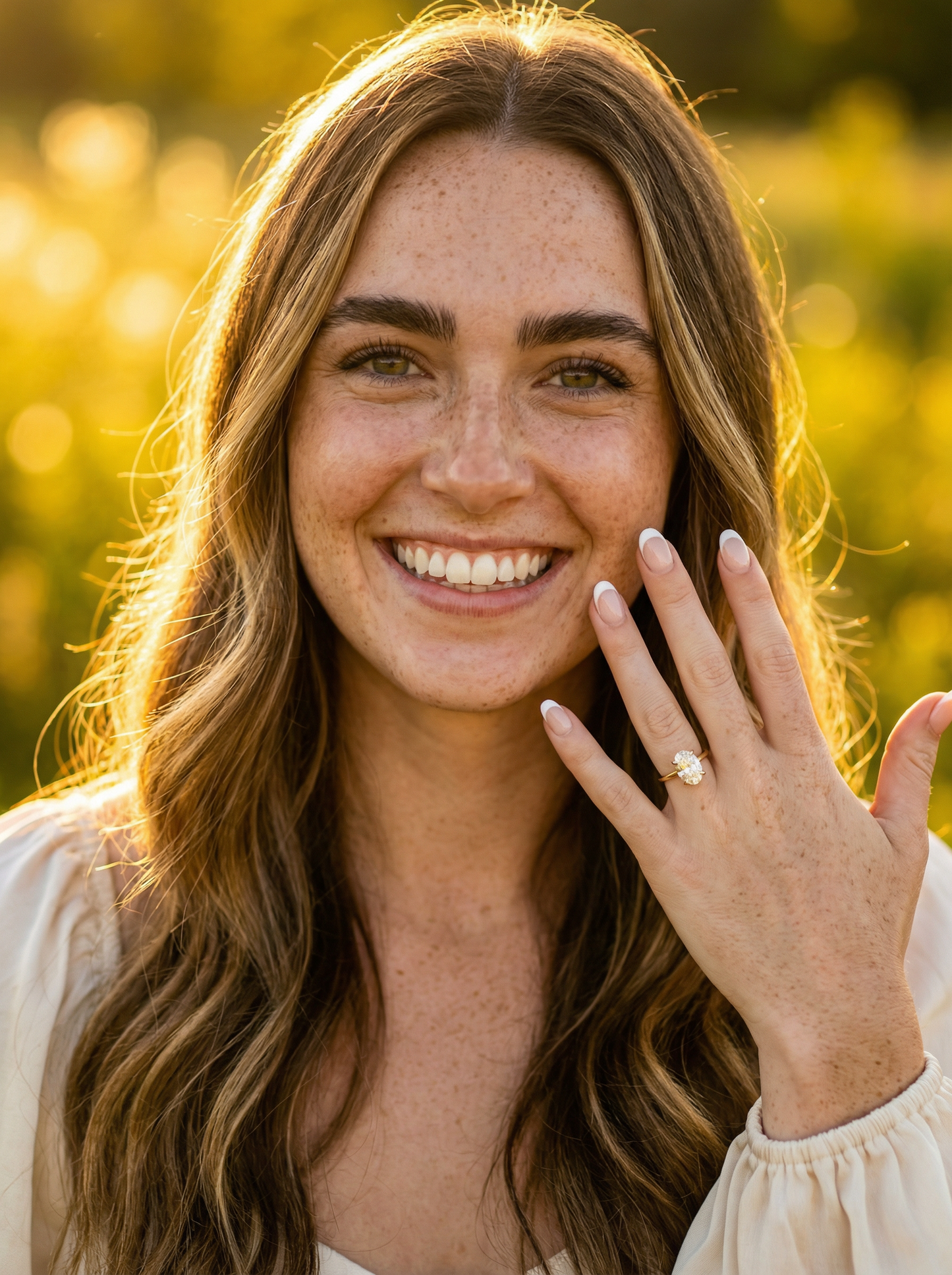 Oval Solitaire Moissanite Engagement Ring