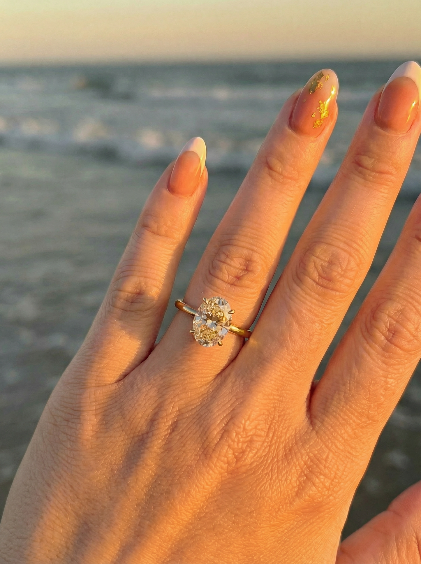 Oval Solitaire Moissanite Engagement Ring