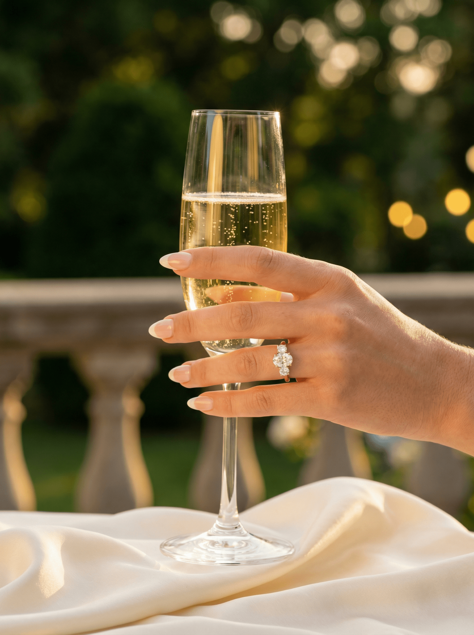 Oval Trilogy Round Setting Moissanite Engagement Ring - Ready To Ship - Moissanite Engagement Rings