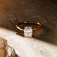 Elongated Cushion Cut Solitaire 4 Claw With Halo Moissanite Engagement Ring
