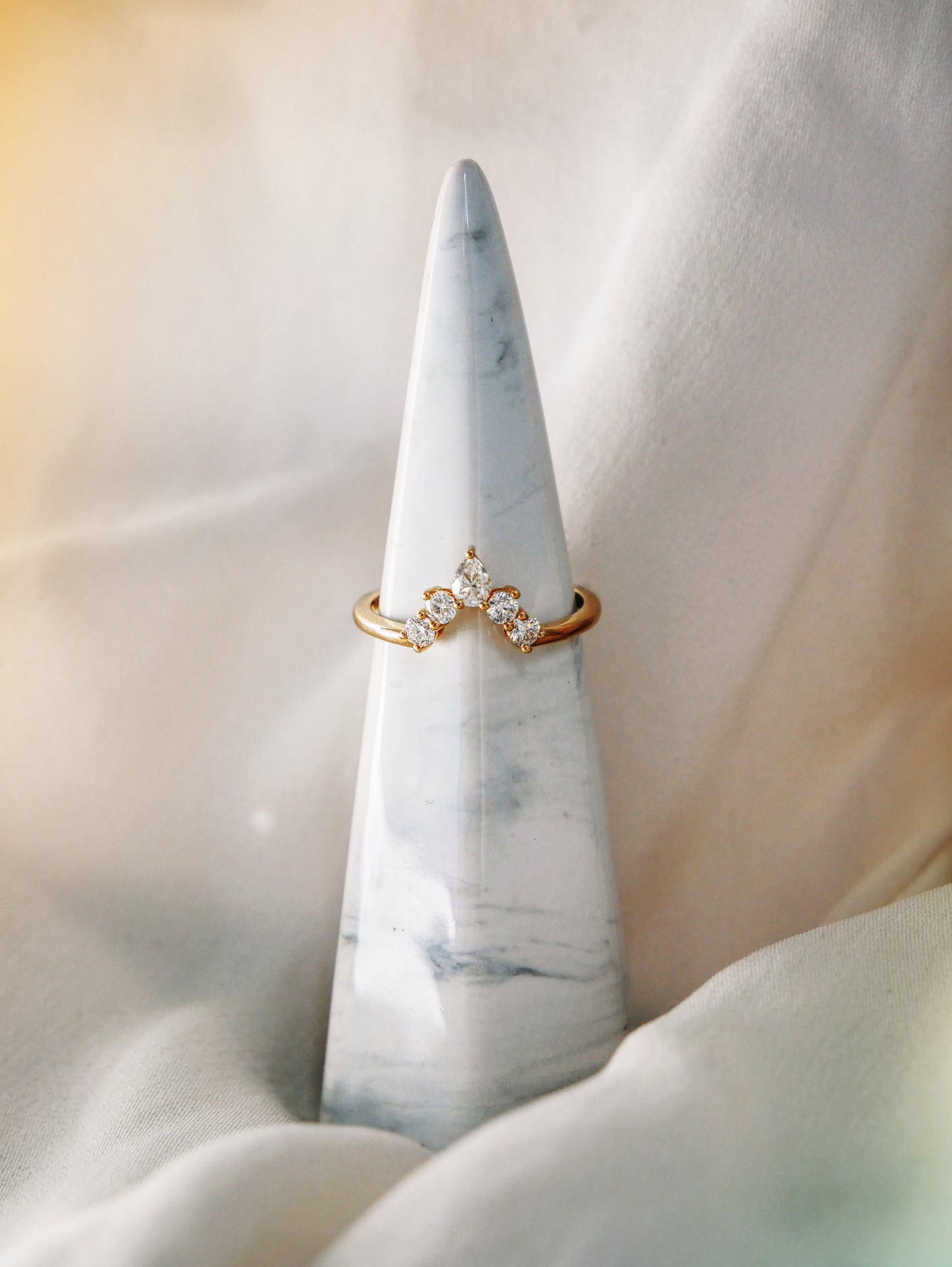 Curved Cluster Moissanite Wedding Band