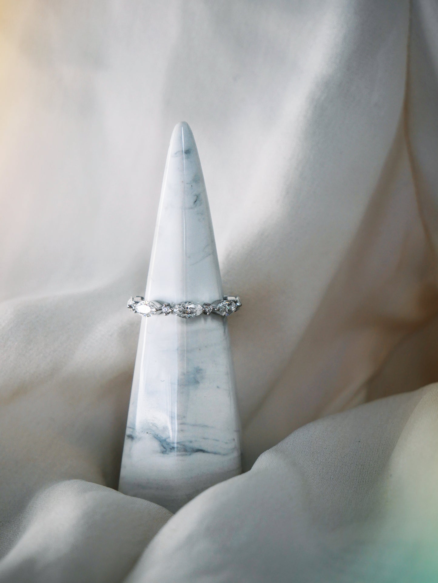 Cluster Moissanite Wedding Band