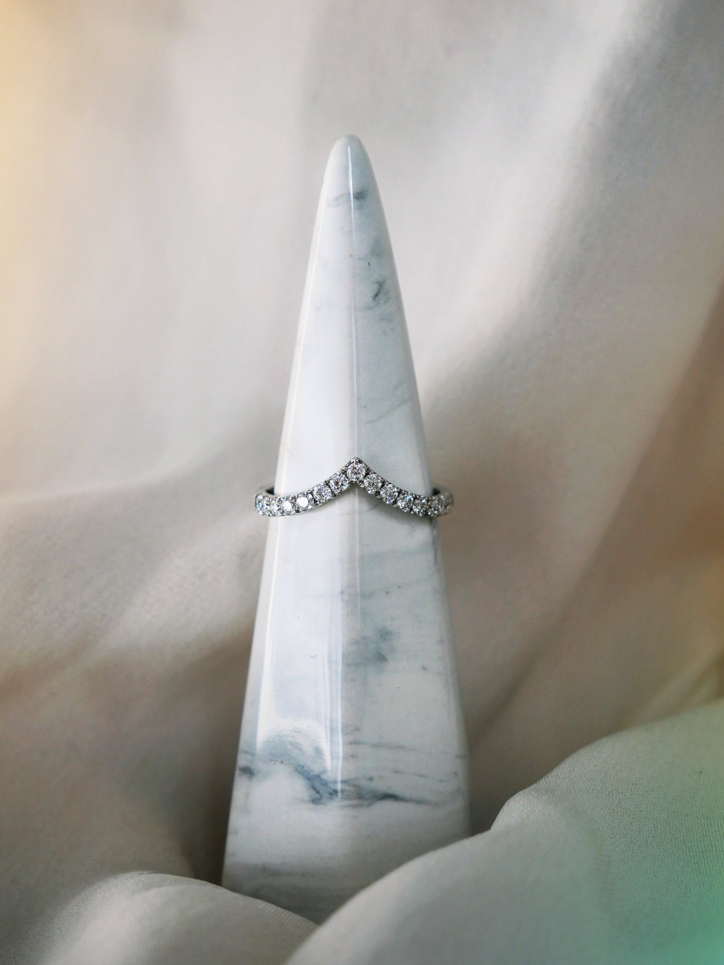 Full Pavè With Peak Moissanite Wedding Band