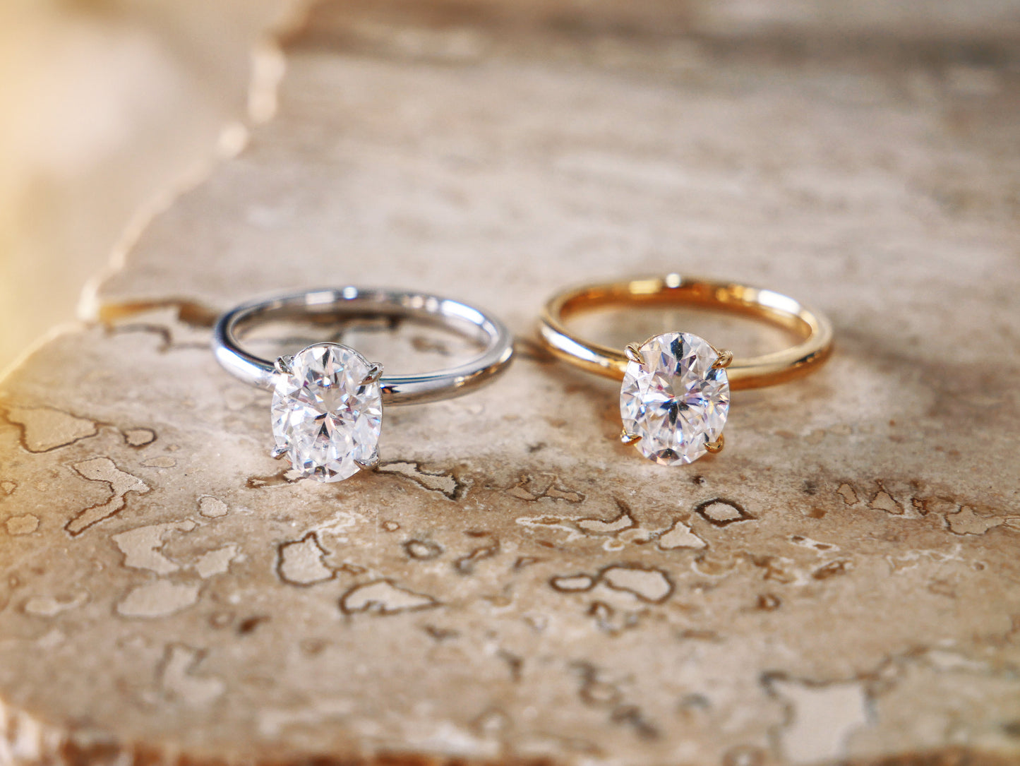 Oval Solitaire Moissanite Engagement Ring