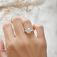 Oval Pear Accent Stones Moissanite Engagement Ring