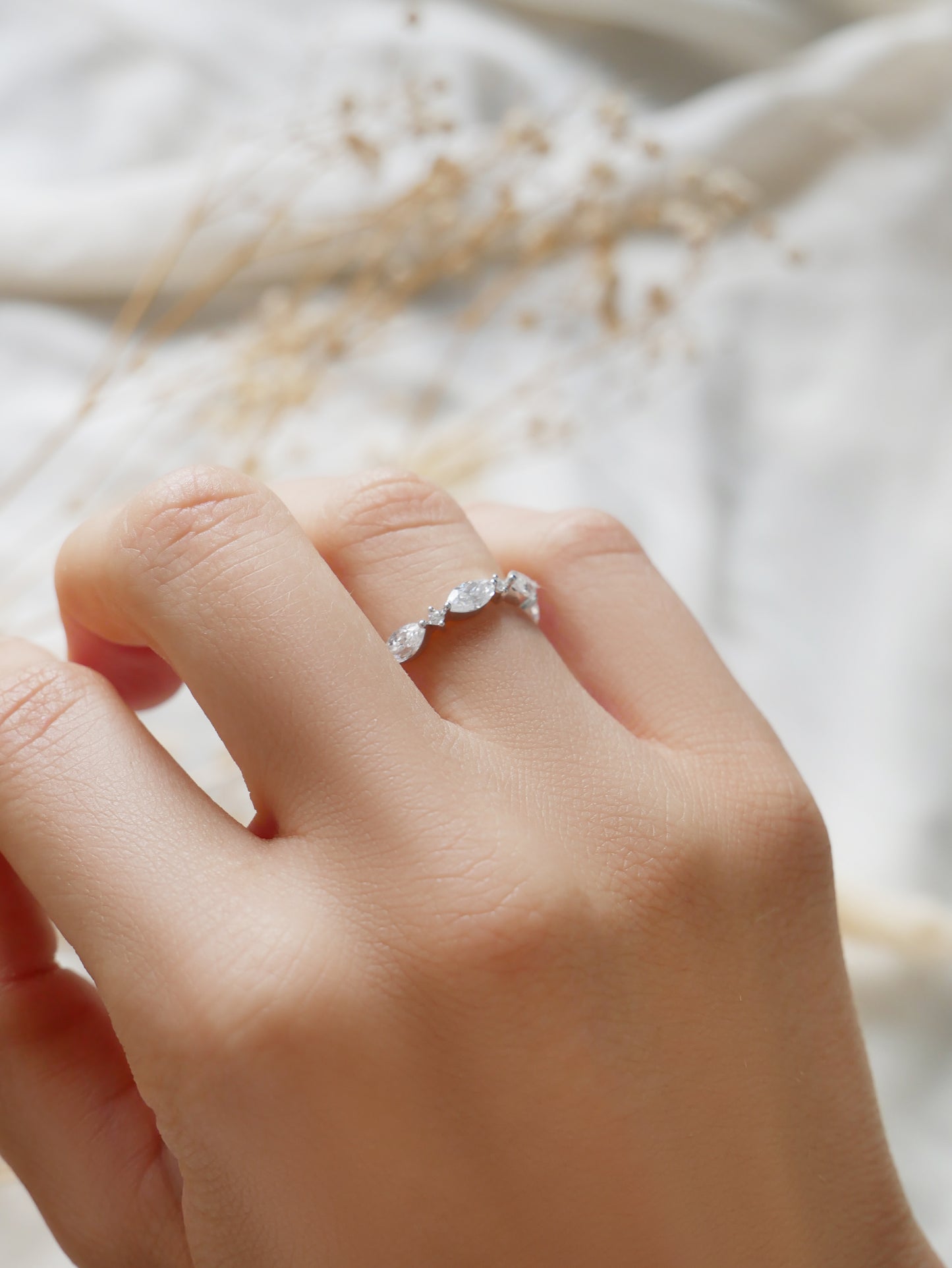 Cluster Moissanite Wedding Band