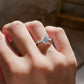 Oval Leaf Setting Moissanite Engagement Ring