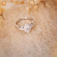 Oval Leaf Setting Moissanite Engagement Ring