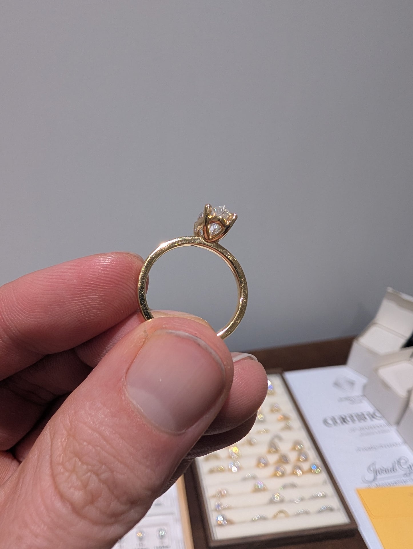 2 Carat Marquis 18k Yellow Gold Size K Moissanite