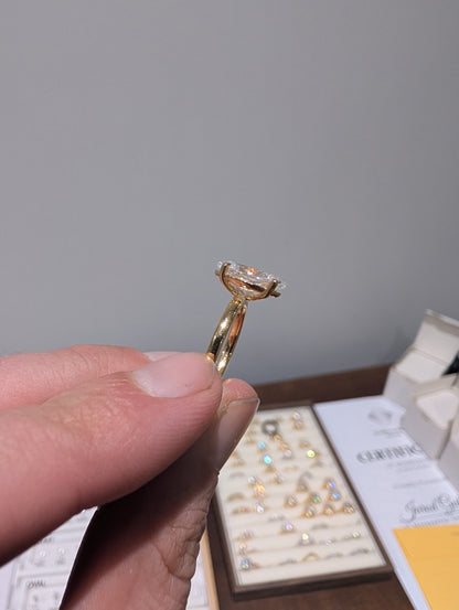 2 Carat Marquis 18k Yellow Gold Size K Moissanite