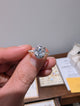 2ct Oval Moissanite Halo and Half Pave 9k Yellow Gold | Size i