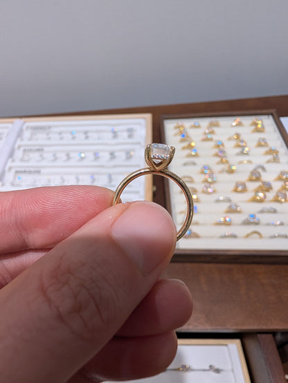 2ct Emerald Hidden Halo 14k Yellow Gold | Size M