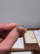 2ct Oval Trilogy Halo 18k Yellow Gold | Size J | 2mm band