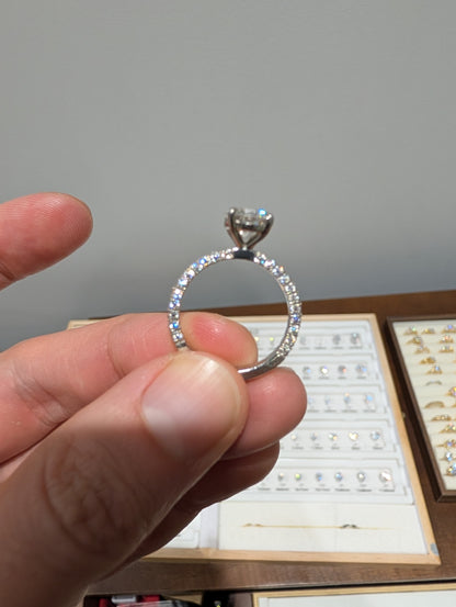 2ct Round Moissanite Triple Pave Platinum