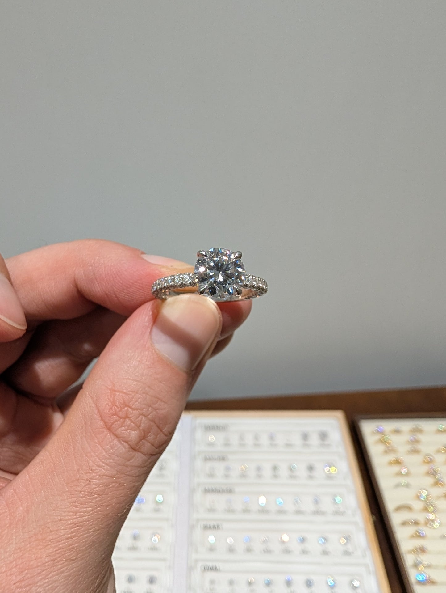 2ct Round Moissanite Triple Pave Platinum