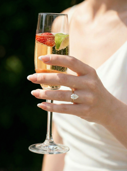 Pear Hidden Halo Moissanite Engagement Ring