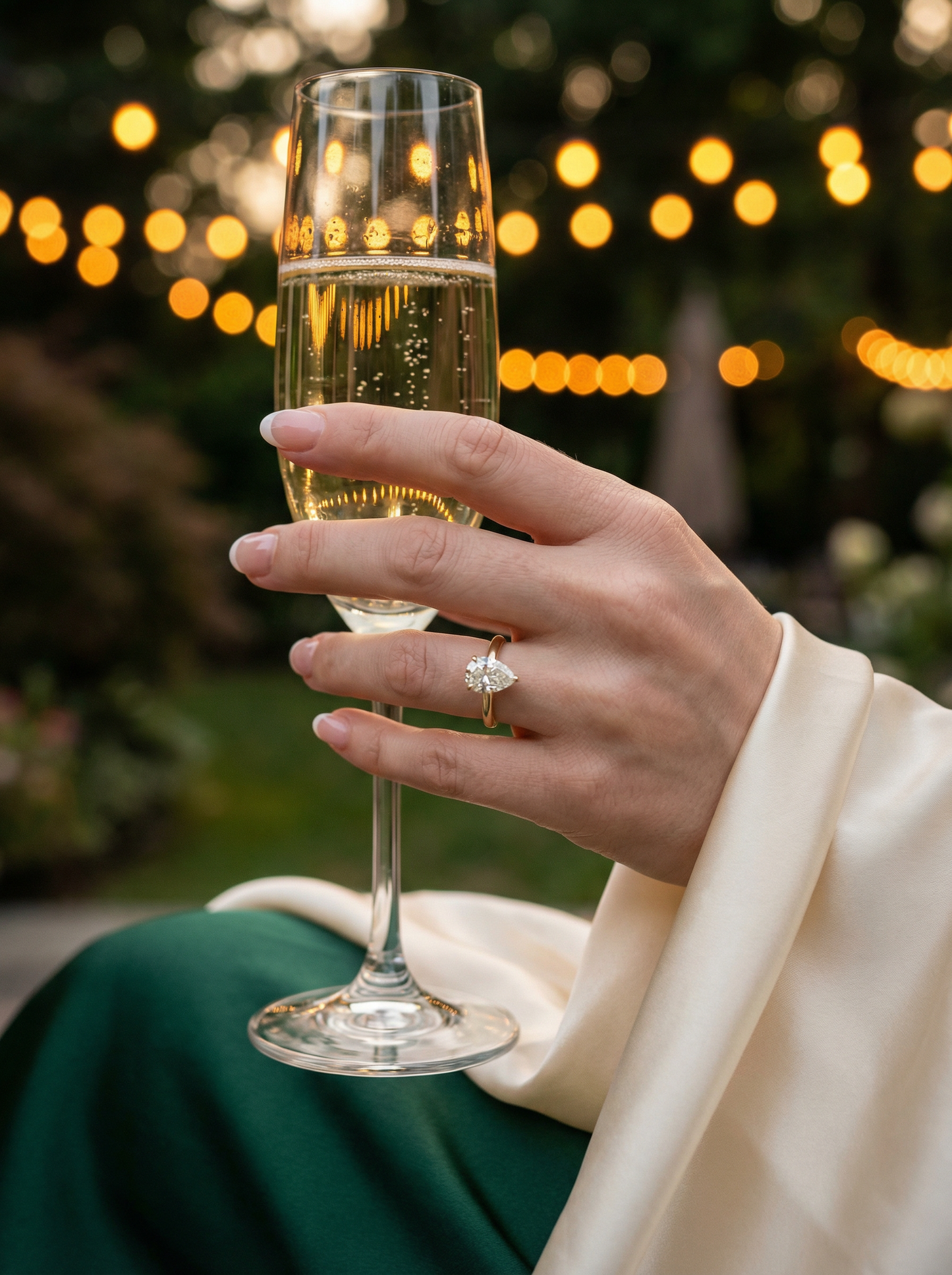 Pear Solitaire Moissanite Engagement Ring