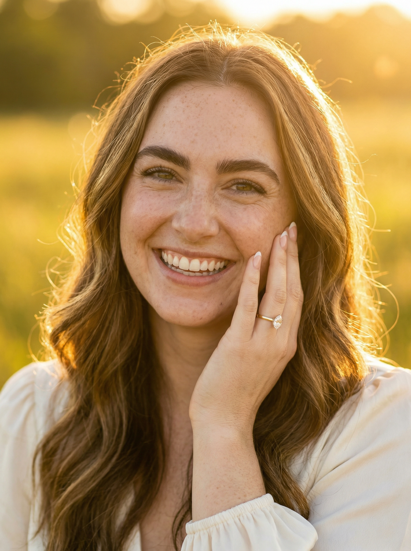 Pear Solitaire Moissanite Engagement Ring