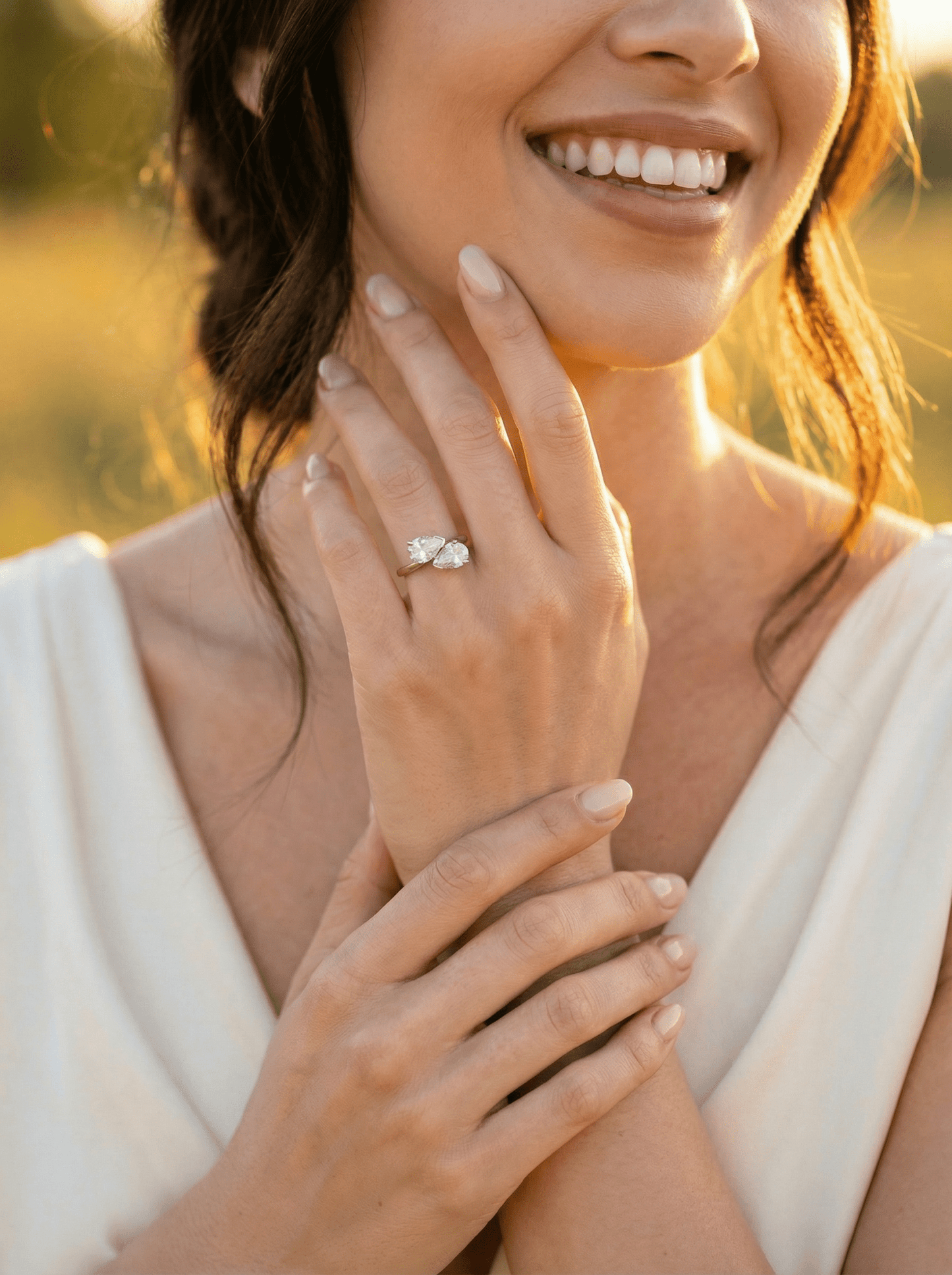 Pear Two - Stone Moissanite Engagement Ring - Moissanite Engagement Rings