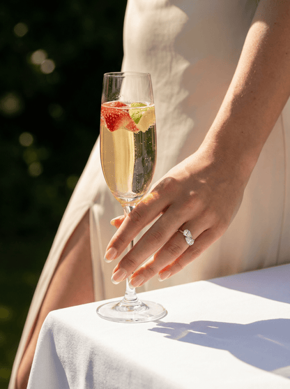 Pear Two - Stone Moissanite Engagement Ring - Ready To Ship - Moissanite Engagement Rings