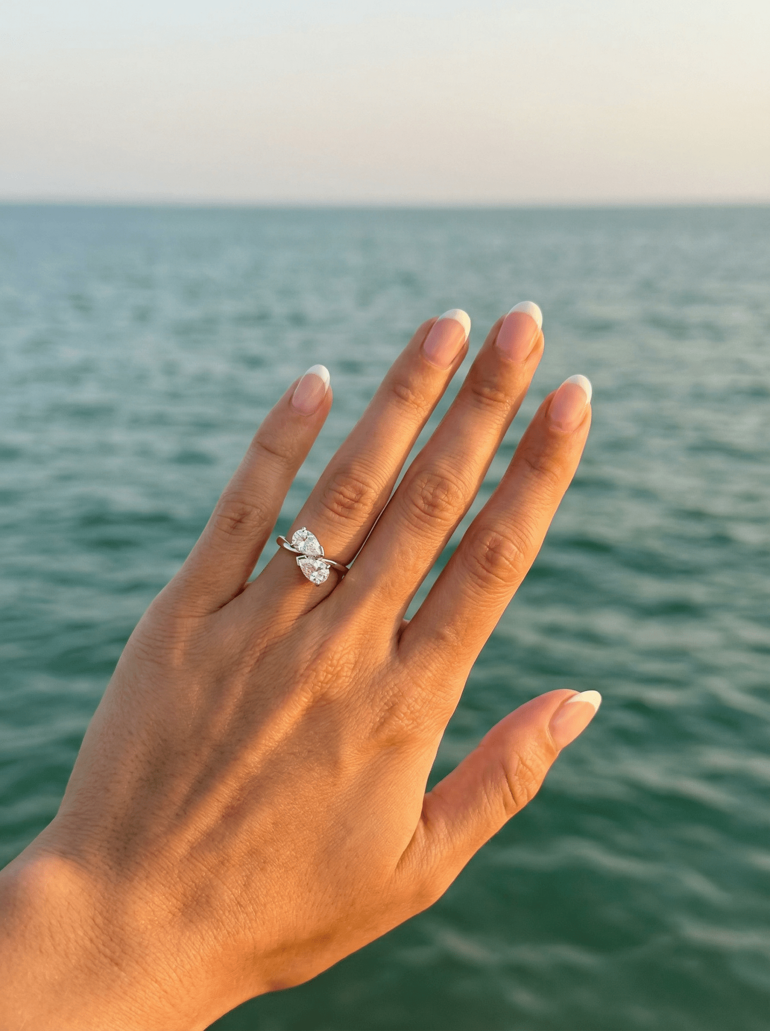 Pear Two - Stone Moissanite Engagement Ring - Ready To Ship - Moissanite Engagement Rings