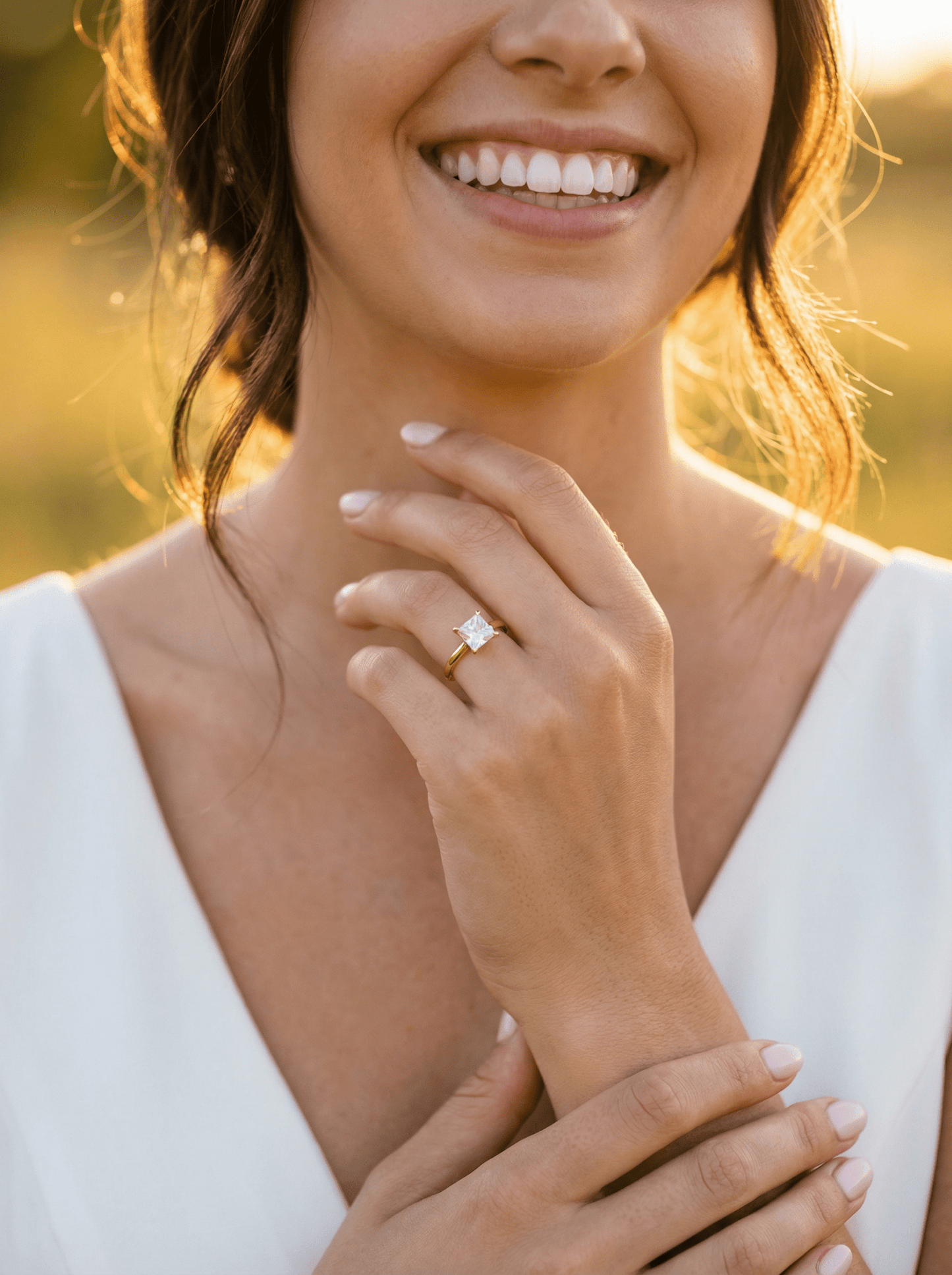 Princess Solitaire Moissanite Engagement Ring - Ready To Ship - Moissanite Engagement Rings