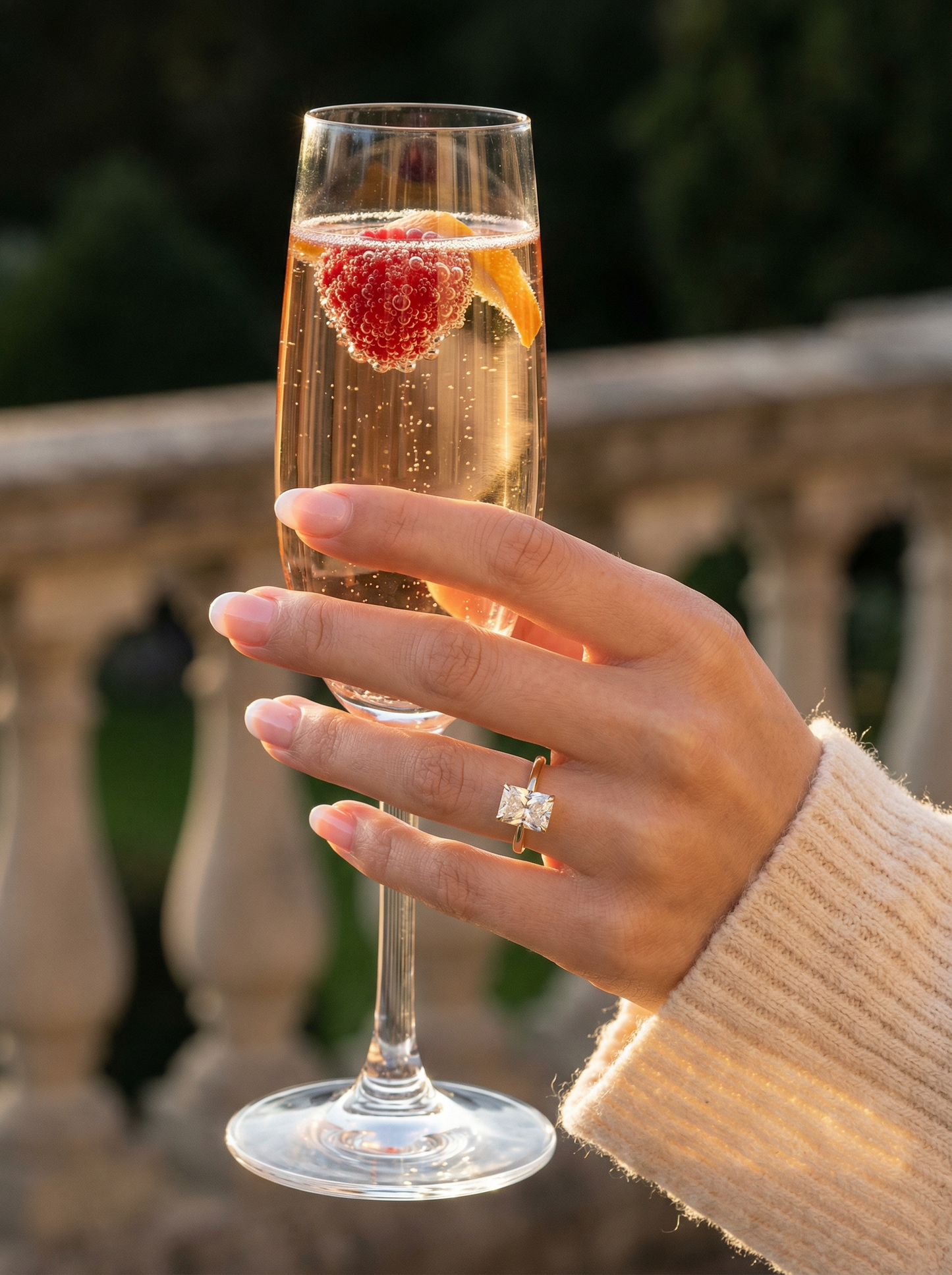 Radiant Hidden Halo Diamond Engagement Ring